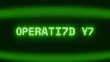 gammal grön crt skärm som visar text drift på visas i slumpmässig tekniskt fel och kodning stil video