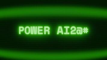 vecchio verde crt schermo mostrando testo energia mettere in guardia apparendo nel casuale problema tecnico e codifica stile video