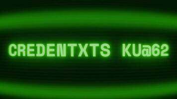 gammal grön crt skärm som visar text referens fel visas i slumpmässig tekniskt fel och kodning stil video