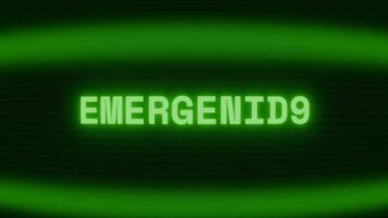velho verde tela televisão mostrando texto emergência aparecendo dentro aleatória falha e codificação estilo video
