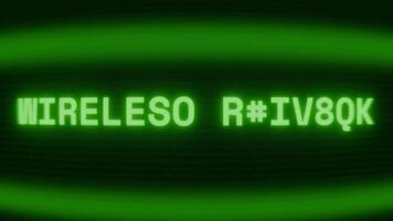 gammal grön crt skärm som visar text trådlös laddare visas i slumpmässig tekniskt fel och kodning stil video