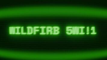alt Grün crt Bildschirm zeigen Text Lauffeuer warnen erscheint im zufällig Panne und Codierung Stil video
