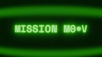 alt Grün crt Bildschirm zeigen Text Mission Scheitern erscheint im zufällig Panne und Codierung Stil video