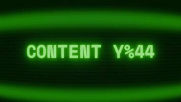 antiguo verde crt pantalla demostración texto contenido bandera apareciendo en aleatorio falla y codificación estilo video