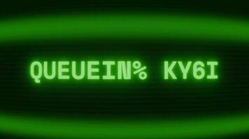 vecchio verde crt schermo mostrando testo fare la fila compito apparendo nel casuale problema tecnico e codifica stile video