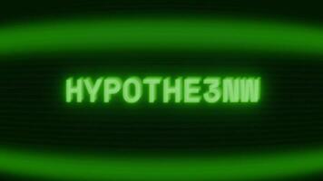 gammal grön crt skärm som visar text hypotes visas i slumpmässig tekniskt fel och kodning stil video