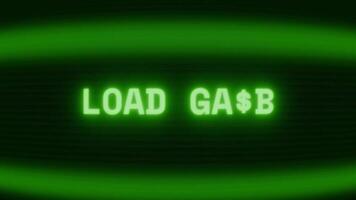 vecchio verde tv schermo mostrando testo caricare gioco apparendo nel casuale problema tecnico e codifica stile video