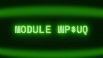 antiguo verde crt pantalla demostración texto módulo fallar apareciendo en aleatorio falla y codificación estilo video