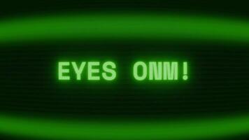 alt Grün crt Bildschirm zeigen Text Augen nur erscheint im zufällig Panne und Codierung Stil video