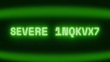velho verde televisão tela mostrando texto forte perigo aparecendo dentro aleatória falha e codificação estilo video