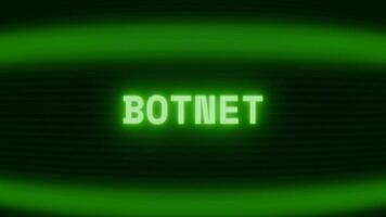 gammal grön crt skärm som visar text botnet visas i slumpmässig tekniskt fel och kodning stil video