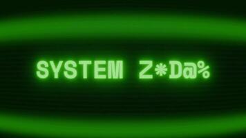antiguo verde crt pantalla demostración texto sistema error apareciendo en aleatorio falla y codificación estilo video