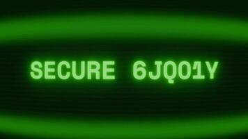 velho verde televisão tela mostrando texto seguro Acesso aparecendo dentro aleatória falha e codificação estilo video