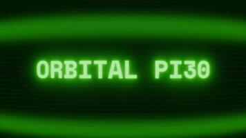 alt Grün crt Bildschirm zeigen Text Orbital Pfad erscheint im zufällig Panne und Codierung Stil video