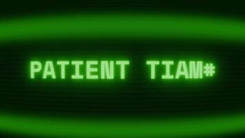 antiguo verde crt pantalla demostración texto paciente cheque apareciendo en aleatorio falla y codificación estilo video