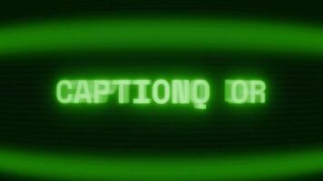 vecchio verde crt schermo mostrando testo didascalie su apparendo nel casuale problema tecnico e codifica stile video