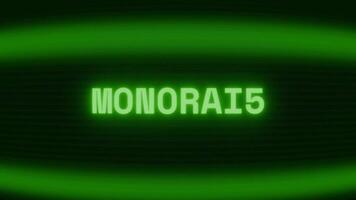 gammal grön crt skärm som visar text monorail visas i slumpmässig tekniskt fel och kodning stil video