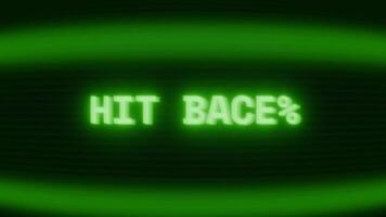 vecchio verde crt schermo mostrando testo colpire indietro apparendo nel casuale problema tecnico e codifica stile video