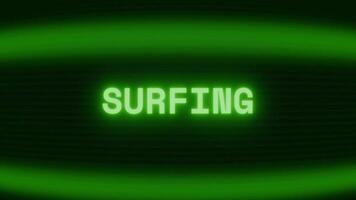 alt Grün crt Bildschirm zeigen Text Surfen erscheint im zufällig Panne und Codierung Stil video