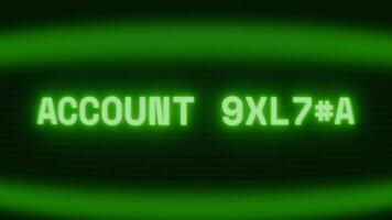 velho verde crt tela mostrando texto conta ativo aparecendo dentro aleatória falha e codificação estilo video