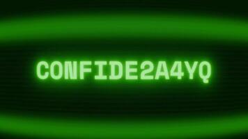 alt Grün crt Bildschirm zeigen Text geheim erscheint im zufällig Panne und Codierung Stil video