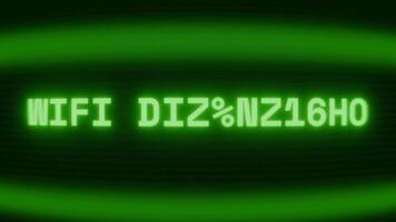 gammal grön crt skärm som visar text wiFi koppla ifrån visas i slumpmässig tekniskt fel och kodning stil video