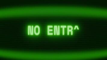 vecchio verde crt schermo mostrando testo no iscrizione apparendo nel casuale problema tecnico e codifica stile video