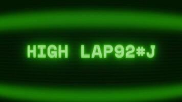 gammal grön crt skärm som visar text hög latens visas i slumpmässig tekniskt fel och kodning stil video