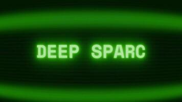 gammal grön crt skärm som visar text djup Plats visas i slumpmässig tekniskt fel och kodning stil video