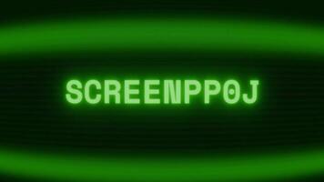 oud groen crt scherm tonen tekst scenario verschijnen in willekeurig glitch en codering stijl video