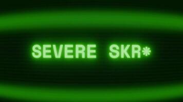 vecchio verde tv schermo mostrando testo acuto pioggia apparendo nel casuale problema tecnico e codifica stile video