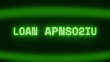 antiguo verde televisión pantalla demostración texto préstamo aprobado apareciendo en aleatorio falla y codificación estilo video