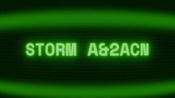 alt Grün crt Bildschirm zeigen Text Sturm Warnungen erscheint im zufällig Panne und Codierung Stil video
