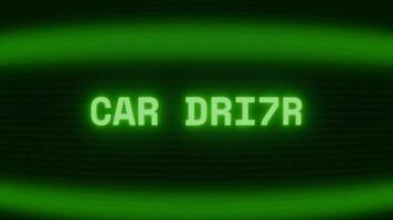 alt Grün crt Bildschirm zeigen Text Auto Fahrt erscheint im zufällig Panne und Codierung Stil video