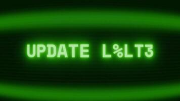 antiguo verde crt pantalla demostración texto actualizar fallar apareciendo en aleatorio falla y codificación estilo video