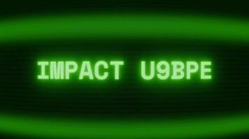 alt Grün crt Bildschirm zeigen Text Einschlag Zone erscheint im zufällig Panne und Codierung Stil video