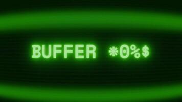 velho verde crt tela mostrando texto amortecedor cheio aparecendo dentro aleatória falha e codificação estilo video