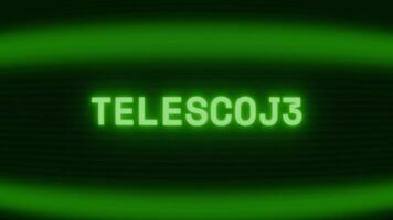 vecchio verde crt schermo mostrando testo telescopio apparendo nel casuale problema tecnico e codifica stile video