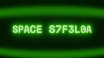 velho verde televisão tela mostrando texto espaço transporte aparecendo dentro aleatória falha e codificação estilo video