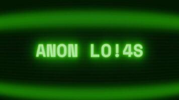 velho verde crt tela mostrando texto anon Conecte-se aparecendo dentro aleatória falha e codificação estilo video