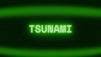 alt Grün crt Bildschirm zeigen Text Tsunami erscheint im zufällig Panne und Codierung Stil video