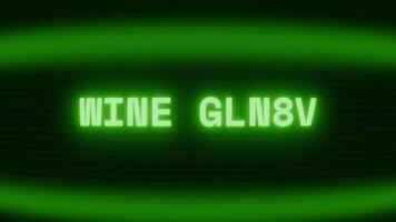 velho verde crt tela mostrando texto vinho vidro aparecendo dentro aleatória falha e codificação estilo video