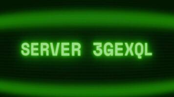 velho verde televisão tela mostrando texto servidor conectados aparecendo dentro aleatória falha e codificação estilo video