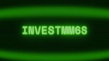vecchio verde crt schermo mostrando testo investimento apparendo nel casuale problema tecnico e codifica stile video