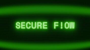 velho verde televisão tela mostrando texto seguro modo aparecendo dentro aleatória falha e codificação estilo video