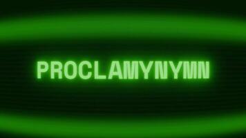 gammal grön crt skärm som visar text tillkännagivande visas i slumpmässig tekniskt fel och kodning stil video