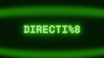 gammal grön crt skärm som visar text direktiv visas i slumpmässig tekniskt fel och kodning stil video