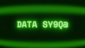 velho verde crt tela mostrando texto dados sincronizar aparecendo dentro aleatória falha e codificação estilo video