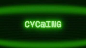 gammal grön crt skärm som visar text cykling visas i slumpmässig tekniskt fel och kodning stil video
