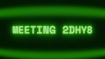 alt Grün crt Bildschirm zeigen Text Treffen heute erscheint im zufällig Panne und Codierung Stil video